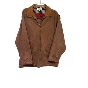 BRANDON THOMAS‎ Mens Canvas Barn Jacket Southwestern Print Fleece Lined Chore
